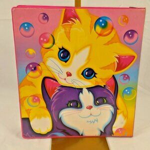 💖 Lisa Frank Twin Cats 3-Ring Binder - Vintage 90s Original